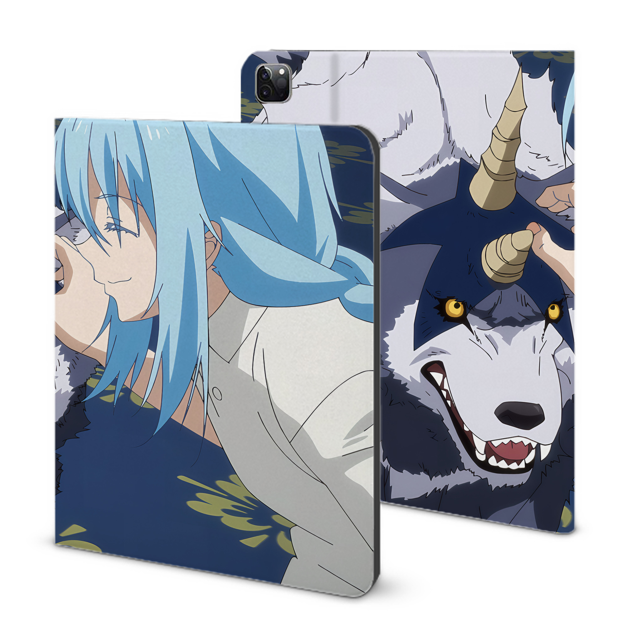 （画像用） 転スラ Regarding Reincarnated to Slime IPad ケース ブック型 PUレザー TPU 耐衝撃 軽量 薄型 ペン収納なし 全面保護 IPad 各モデル対応